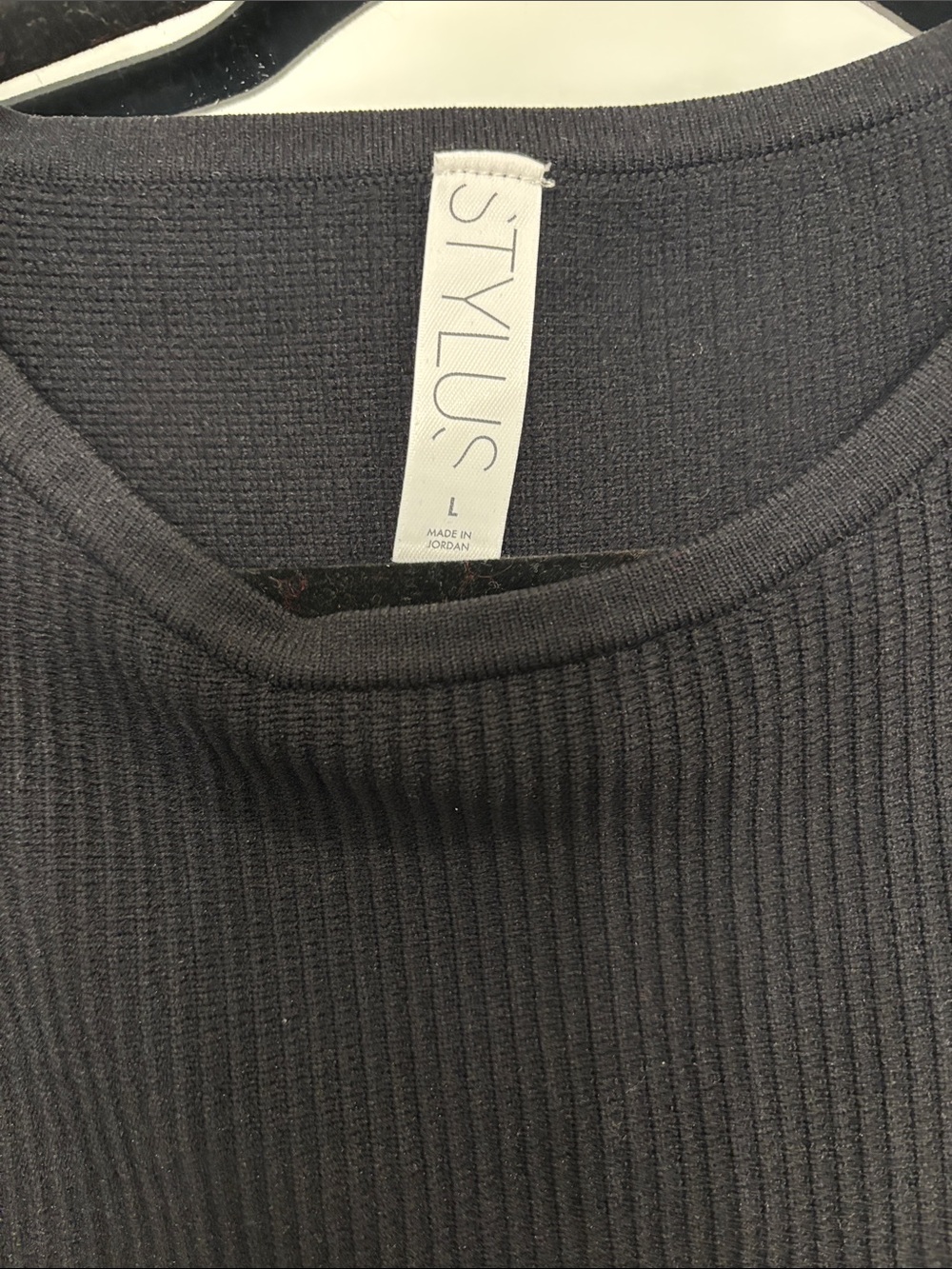 STYLUS Black Ribbed Muscle Tee - Picture 2 of 2